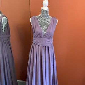 Long evening gown dress light purple in color